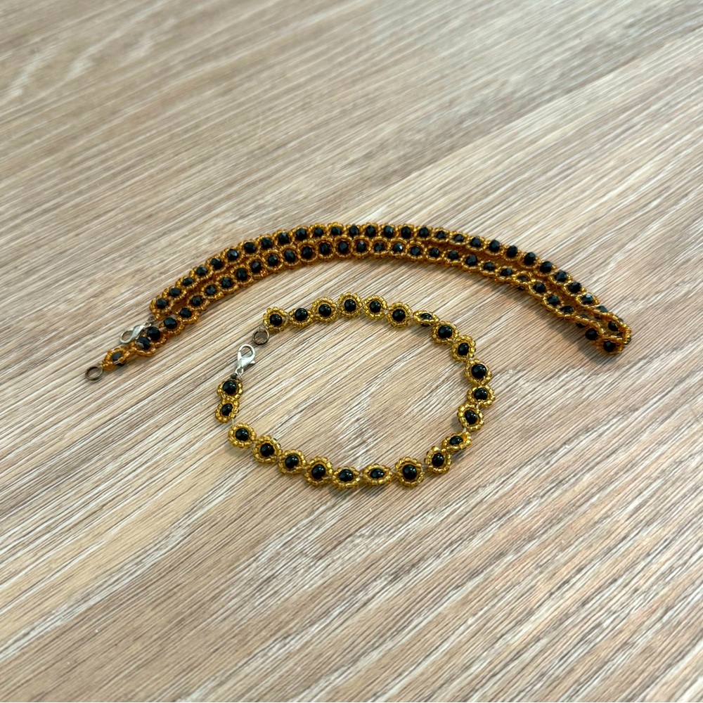 Handmade Beaded Braided Bracelet & Necklace Set